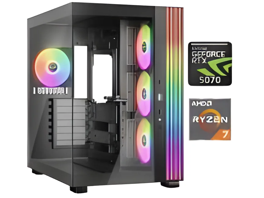 Equipo Gamer Ryzen 7 7800X3D, 32GB, 1TB, RTX 5070 12GB