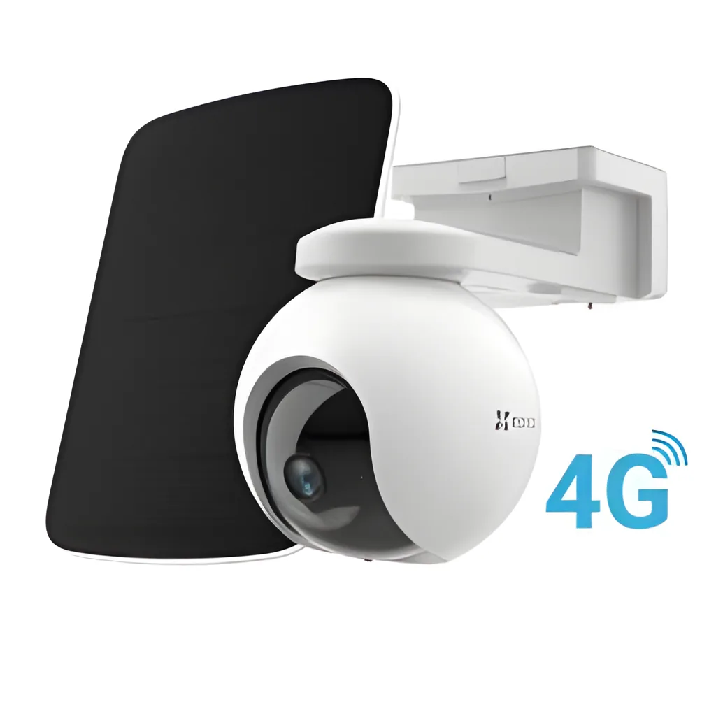Kit Camara 4G/WiFi 6 HB8 + Panel Solar 4K 8MP Blanco (AM-STD) EZVIZ