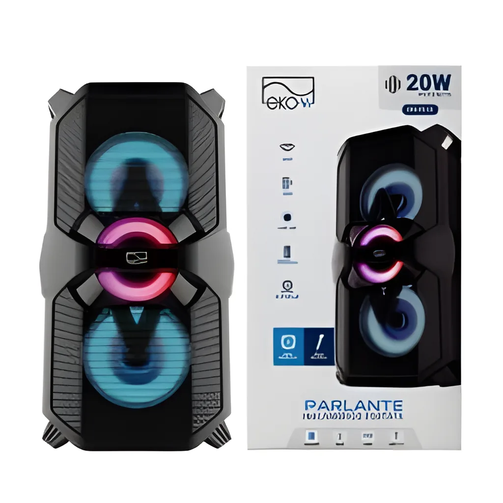 Parlante Bluetooth EKV-PA-03 20W 2 x 26.5»3 3000 mAh Negro EKO-Vi