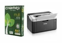 Combo Impresora Brother HL-1212W Láser Monocromática Wi-Fi + Resma A4