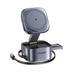 Cargador de Mesa Inalámbrico Plegable Gris CD257 USAMS
