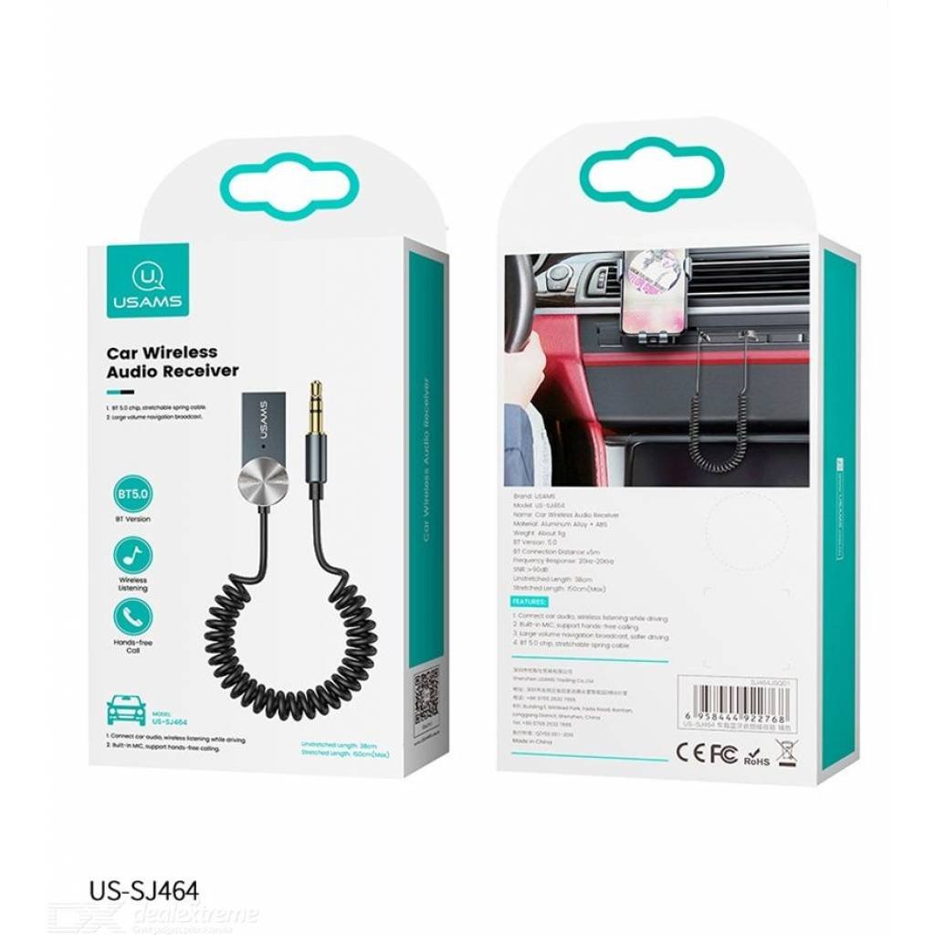 Adaptador 3.5mm a Bluetooth / Ideal Autos / Gris SJ464 USAMS - Imagen 5