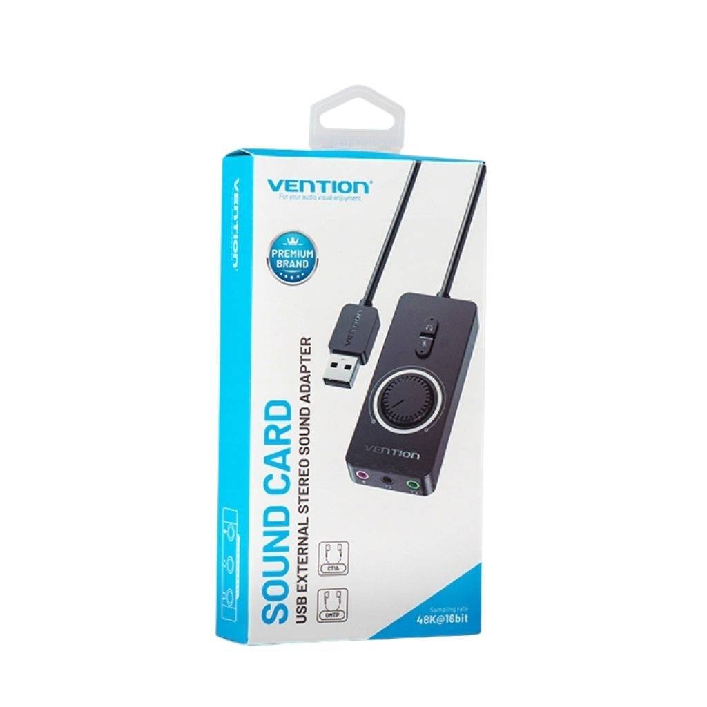 Adaptador de Sonido Externo Stereo Control de Volumen 1M Negro CDRBF Vention - Imagen 8