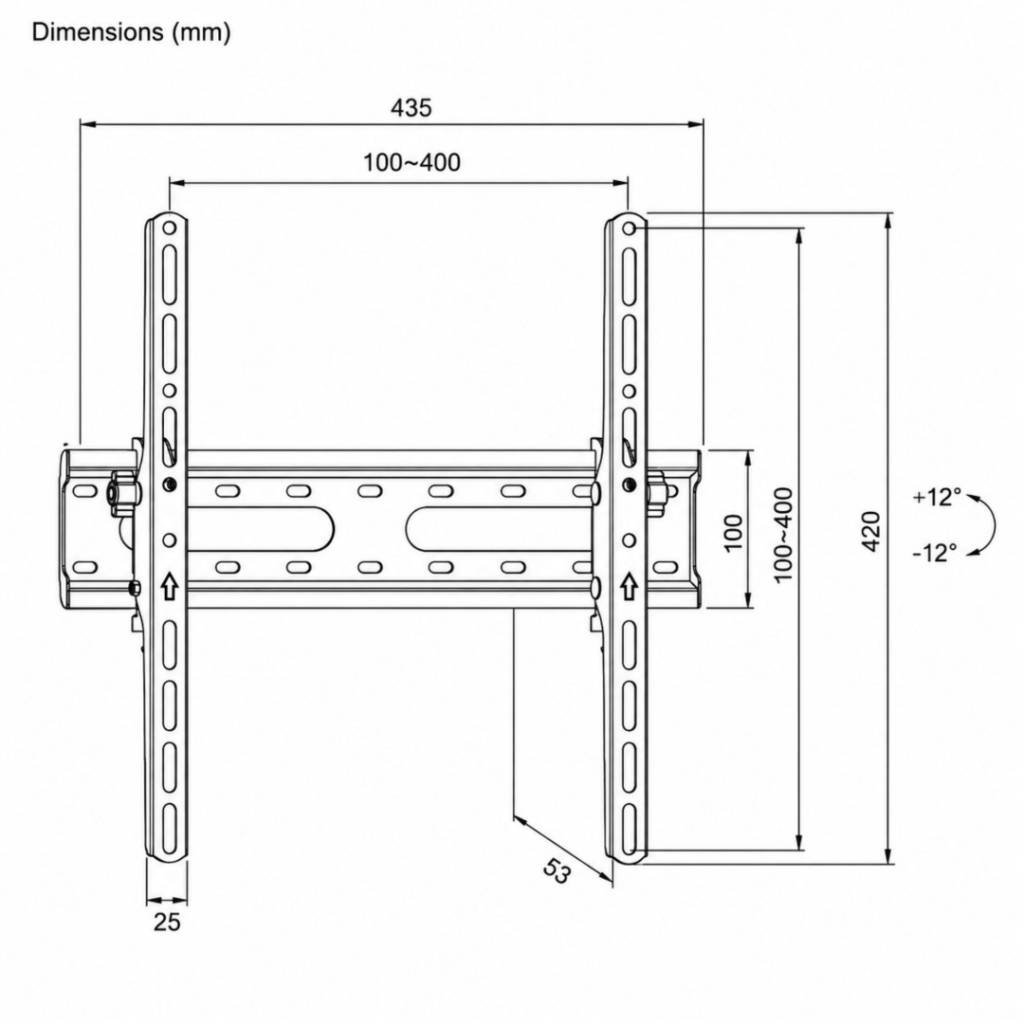 KL31-44T Soporte para TV Inclinable Hasta 70" / 45Kg Brateck - Imagen 3