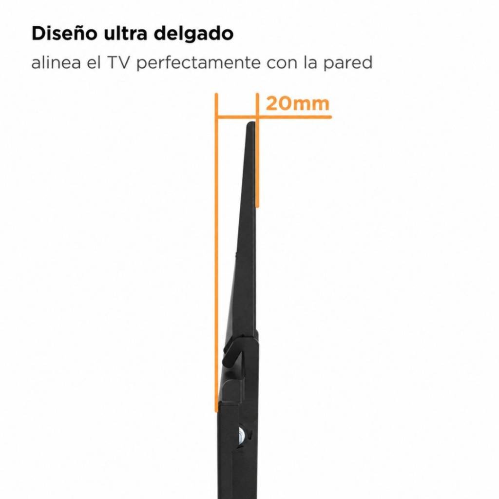 KL32-44F Soporte de Pared Fijo para TV Hasta 75" / 45Kg Brateck - Imagen 4
