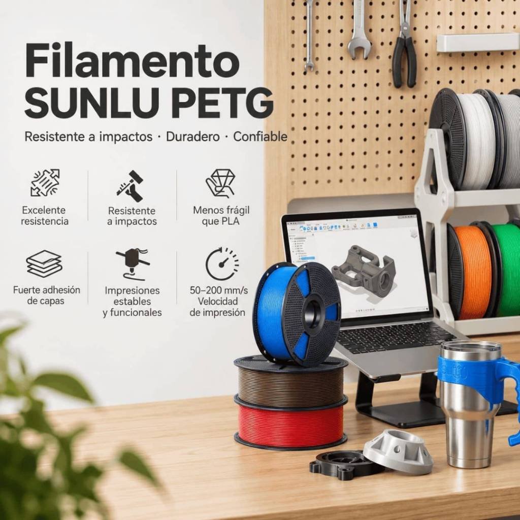 Filamento Sunlu PETG Celeste Claro - Imagen 4