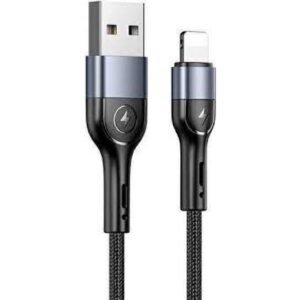Cable de Datos USB A a Lightning U55 1M Negro Forrado SJ448 USAMS
