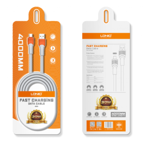 LS604 Cable de Datos USB A a Micro USB 30W 4M LDNIO