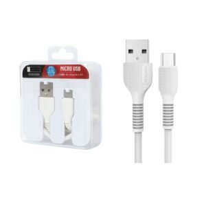 Cable de Datos ROCA TO GO USB A a microUSB 100cm 2.4A Blanco