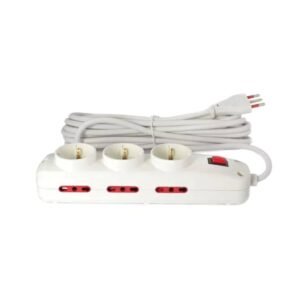 Alargue 3 Tomas Schuko + 6 Tomas 3L a Ficha 3L 10A Cable 5M Blanco Conatel