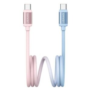 Cable de Datos USB C a USB C Bicolor PD 60W 1.2M Azul/Rosado SJ756 USAMS