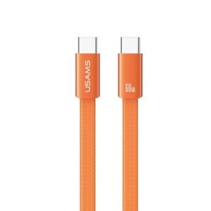 Cable de Datos Plano USB C a USB C SJ783 60W 1.2m Anaranjado USAMS