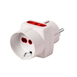 Adaptador Schucko + 2 x 3L a Schuko Blanco Conatel